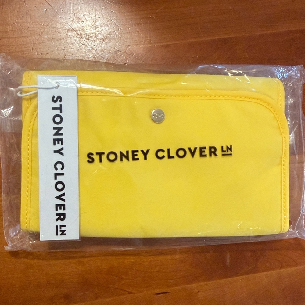 NWT stoney clover lane classic jewelry roll lemon pouch yellow